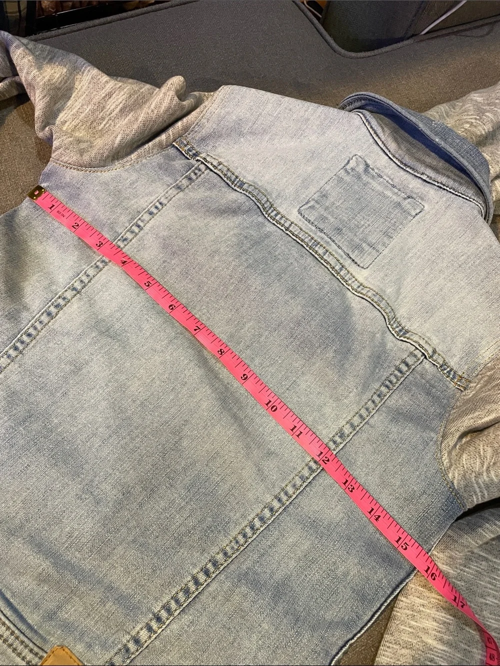 Abercrombie Kids A&F denim jacket hoodie jersey sleeves girls/boys